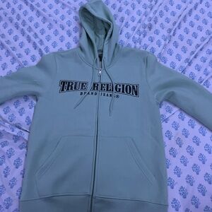 True Religion Mint Green Zip-Up Hoodie